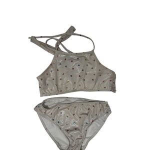CHERYL KIDS Metallic Hearts Two-Piece Bikini Set - size 6